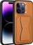 iPhone 14 Pro Max Uyumlu Kartlıklı Standlı ​pu Deri Snel Memo Kapak-Kahve Açık 1