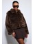 Kahve Peluş Görünümlü Mont 4