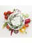 Cam Kesme Tahtası ve Sunumluk Yuvarlak Noel Yılbaşı Çelenk Desenli 30 x 30 cm 2