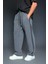Erkek Baggy Fit Yıkamalı Jogger Pantolon Füme 2