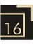 Daire Kapı Numarası Kare Siyah - Gold Aynalı Pleksi No:16 1