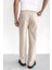 Erkek Beli Lastikli Baggy Pantolon Krem 5