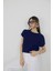 Lacivert Triko Kısa Kollu Kadın Bluz 1