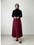 Kelebek Detaylı Etek-Bordo 1