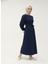 Balon Kol Örme Triko Elbise-Lacivert 1