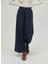 Pileli Bol Pantolon-Lacivert 1