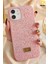 Apple iPhone 12-12 Pro Kılıf Içi Kadife Elmas Tasarımlı Pembe Taşlı Işıltılı Pırlanta Silikon Kapak 1