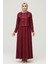 Kadın Jakar Kumaş Elbise 5305 Bordo 1