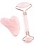 Pembe Kuvars Doğal Taş 2’li Set Face Roller + Gua Sha Masaj Taşı 1