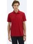 Kırmızı Düz Polo Yaka %100 Pamuk T-Shirt 4