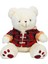1510 Ekose Elbiseli Peluş Ayı 45 cm -Nessiworldman 2