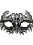 Siyah Lazer Kesim Kristal Taşlı Metal Venedik Maskesi 2