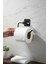 Yapışkanlı Siyah 2 Kancalı Askılık Uzun Havlu Askısı Wc Tuvalet Kağıtlık Banyo Set 3 Lü 4
