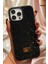Apple iPhone 16 Pro Kılıf Içi Kadife Elmas Tasarımlı Siyah Taşlı Işıltılı Pırlanta Silikon Kapak 1