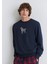 Yılbaşı Temalı Lacivert Sweatshirt 0S10553-82318 1
