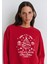 Yılbaşı Temalı Kırmızı Sweatshirt 1S10507-70390 2