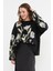 Çiçek Desenli Oversize Triko Kazak 3