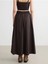Xsıde Kahverengi Beli Lastikli Poplin Kloş Etek 3