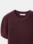 10651 Yün Karışımlı Kısa Kollu Triko Kazak-Koyu Bordo 8