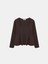 10824 Bisiklet Yaka Peplum Triko Top-Koyu Kahve 6