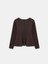 10824 Bisiklet Yaka Peplum Triko Top-Koyu Kahve 7