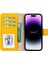 Apple iPhone 15 Pro Uyumlu Deri Cüzdanlı Kılıf Mwwn FL12 Sarı 2