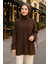 Manşeti ve Beli Bağcık Detay Sweat Tunik 3066 Kahve 1