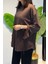 Manşeti ve Beli Bağcık Detay Sweat Tunik 3066 Kahve 2