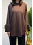 Manşeti ve Beli Bağcık Detay Sweat Tunik 3066 Kahve 4