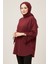 Manşeti ve Beli Bağcık Detay Sweat Tunik 3066 Bordo 1