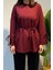 Manşeti ve Beli Bağcık Detay Sweat Tunik 3066 Bordo 3