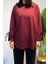 Manşeti ve Beli Bağcık Detay Sweat Tunik 3066 Bordo 5