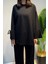 Manşeti ve Beli Bağcık Detay Sweat Tunik 3066 Siyah 4