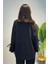 Manşeti ve Beli Bağcık Detay Sweat Tunik 3066 Siyah 5