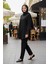Manşeti ve Beli Bağcık Detay Sweat Tunik 3066 Siyah 6