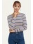 Kadın Bisiklet Yaka Full Esnek Çizgili Comfort Spor Şık Tasarım Yumoş Bluz 1