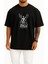 Oversize Sancte Michael Archangele Göğüs Baskılı Unisex T-Shirt 1