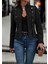 Kadın Uzun Kollu Hakim Yaka Yanlardan Düğmeli Kısa Süet Ceket 3