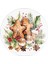 Cam Sunum Servis Tabağı 3'lü Yuvarlak Set Gingerbread Yılbaşı Kurabiye Desenli 4