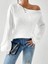 Kadın Uzun Kollu Tek Omuzu Açık Detaylı Triko Bluz 2