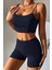 Kadın Lacivert Şortlu Kaşkorse Gecelik Takım 5