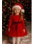 Linda Kız Bebek Prenses Kabarık Tütü Elbise Uzun Kol Puantiyeli Esnek Likralı Kırmızı Tüllü Yılbaşı Hediyesi 1