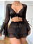 Siyah Dantelli Etekli Fantezi Tül Bolero Sütyen Takım 2