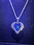 Işıklı Kutuda Mavi Okyanus Kalbi Kolye Çelik 2