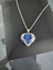 Işıklı Kutuda Mavi Okyanus Kalbi Kolye Çelik 3