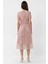 Kadın Dantel A-Line Midi Elbise Parlak Pembe 5
