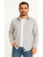 Erkek Fitilli Kadife Cepli Gömlek Oversize Rahat Kalıp - Gri 3