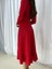 Krep Kumaş Midi Boy Kuşaklı Uzunkol Elbise 8
