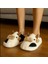 Tatlı Inek Siyah Yumuşak Tüylü Peluş Panduf Terlik Unisex Yumuşak Kalın Taban Ev Terliği 3