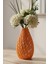 Örgü Desenli Dekoratif Vazo Turuncu (18X10,5CM) 1